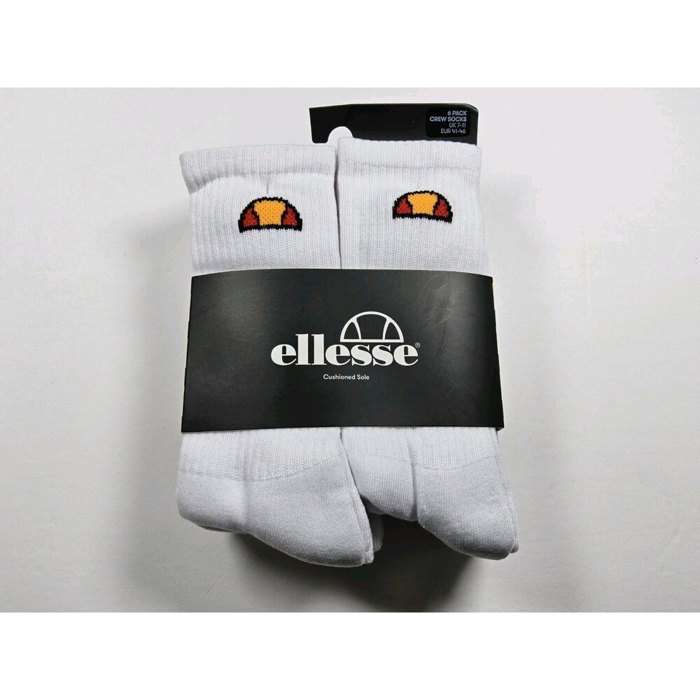 Ellesse Men’s Tamuna Sport Crew 6 Pack Socks Size UK 7-11